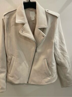 Women’s Cream Moto Jacket By HM Size M
